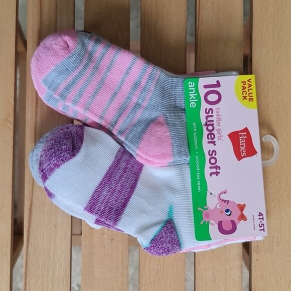 Hanes Kids girls Ankle Socks 10-pack - Picture 2 of 5